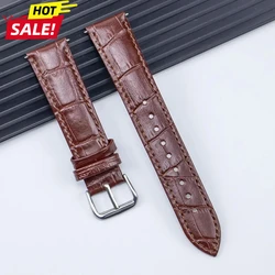 Premium Genuine Leather Watchband Strap with Steel Pin Buckle - High Quality Wrist Belt Bracelet - 12mm (Brown)