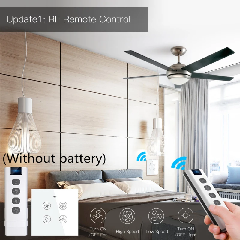 새로운 와이파이 RF 스마트 천장 선풍기 조명, 2/3 방향 제어, 스마트 라이프, 투야 앱 RF 원격 속도 제어, 알렉사 홈 호환