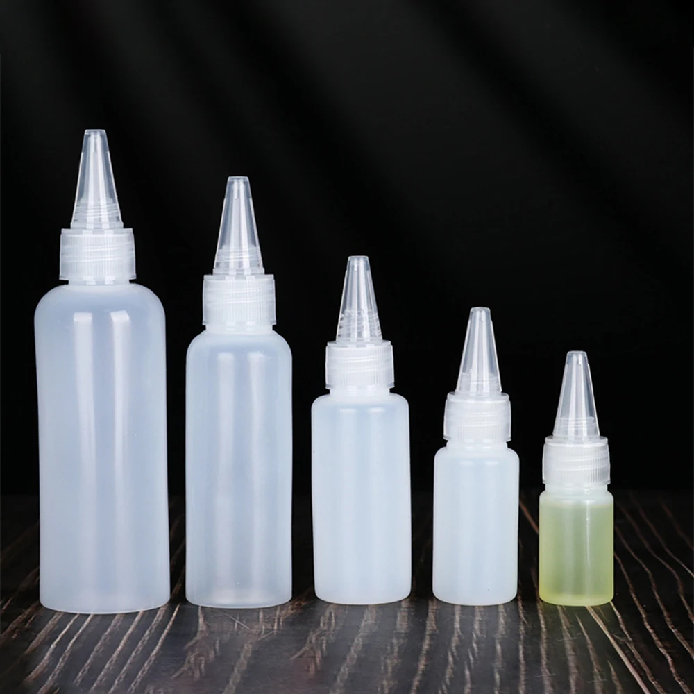 50/100pcs Squeeze Bottle10ml 20ml 30ml 50ml 60ml 100ml Paint Container PE Plastic Drop Bottle Empty Applicator Bottle