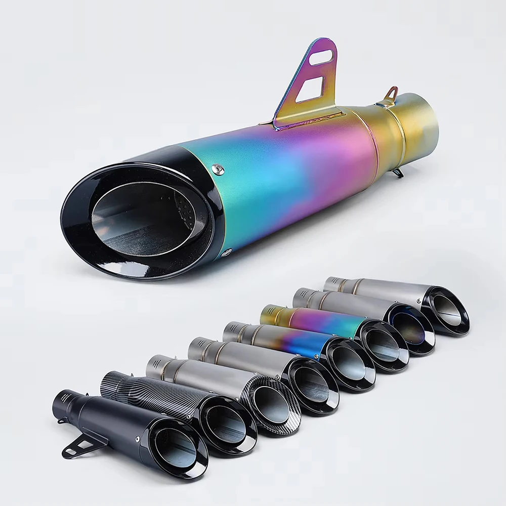 Motorcycle Exhaust Muffler Pipe 51mm 335mm Length For Kawasaki Ninja Z900 Honda CB650R Yamaha R3