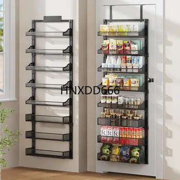 8-Tier Over the Door Pantry Organizer, Large Metal Door Spice Rack with Adjustable Basket, 2 in 1 Wall Mount or Hanging Heavy