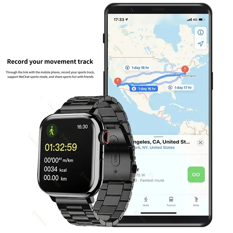남녀공용 GPS 스마트 워치, 울트라 시리즈 9 NFC 2.05 인치 스마트워치, BT 통화, IP68 방수, 무선 충전, IW9 워치, 2024 신제품
