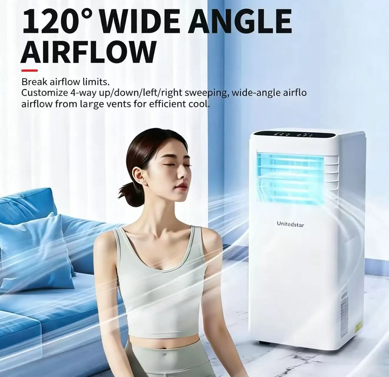 Condizionatori d'Aria Portatili 3 in 1, Climatizzatore Portatile con Deumidificatore, Condizionatore da Pavimento per Casa - Image 3
