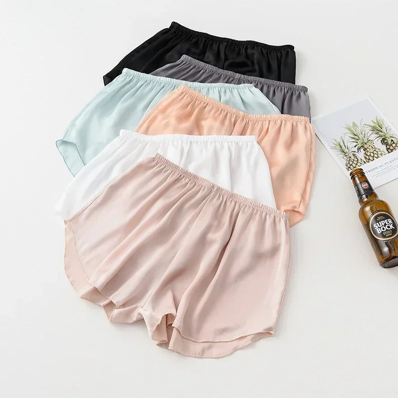 Fashion Safety Pants Ice Silk Boxer Shorts Mid-Rised Seamless Underwear Mid-Rised Intimates Anti-Emptied Ladies Safety Pants