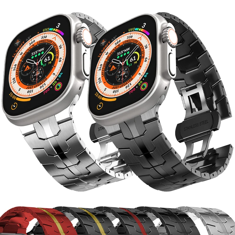 Luxury Stainless Steel Strap for Apple Watch Band 8 Ultra 49mm 45mm