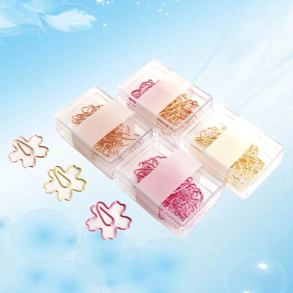 12Pcs 벚꽃 종이 클립 꽃 모양 금속 클립 노트 사진 책 사무실 학교를위한 강력한 클리핑 힘