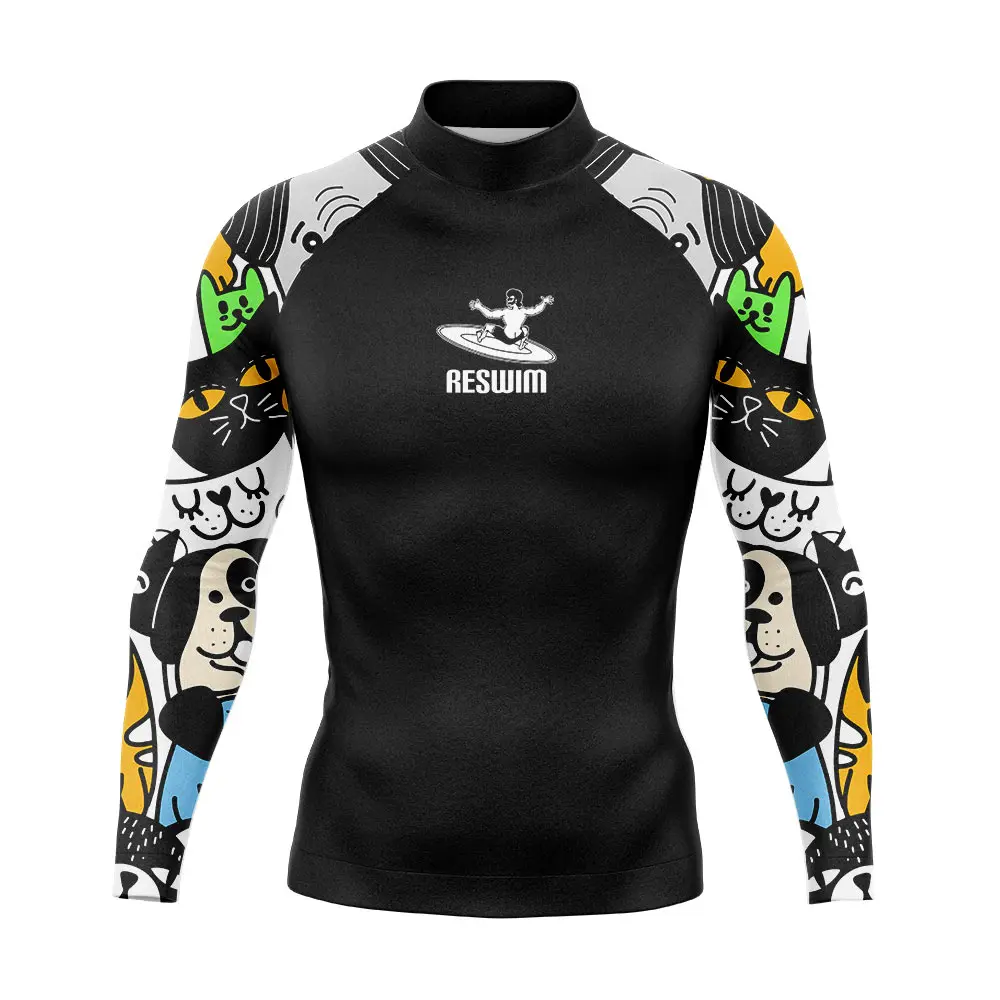 Men's Rash Guard Surfing Diving Swimwear Long Sleeve Surf Suit Swimming T-shirts Swimsuit Beach UV Protection Clothes Rashguard