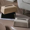 Tissue Box Luxury Woven PU Leather Napkin Case Pure Color Tissue Paper Holder Desktop Home Decoration Creative Paper Towel Cover 4