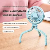 Portable Oscillating Pram Fan Mini Handheld Personal Car Seat Baby Fan with Flexible Tripod Clip-on USB Battery Operated 2