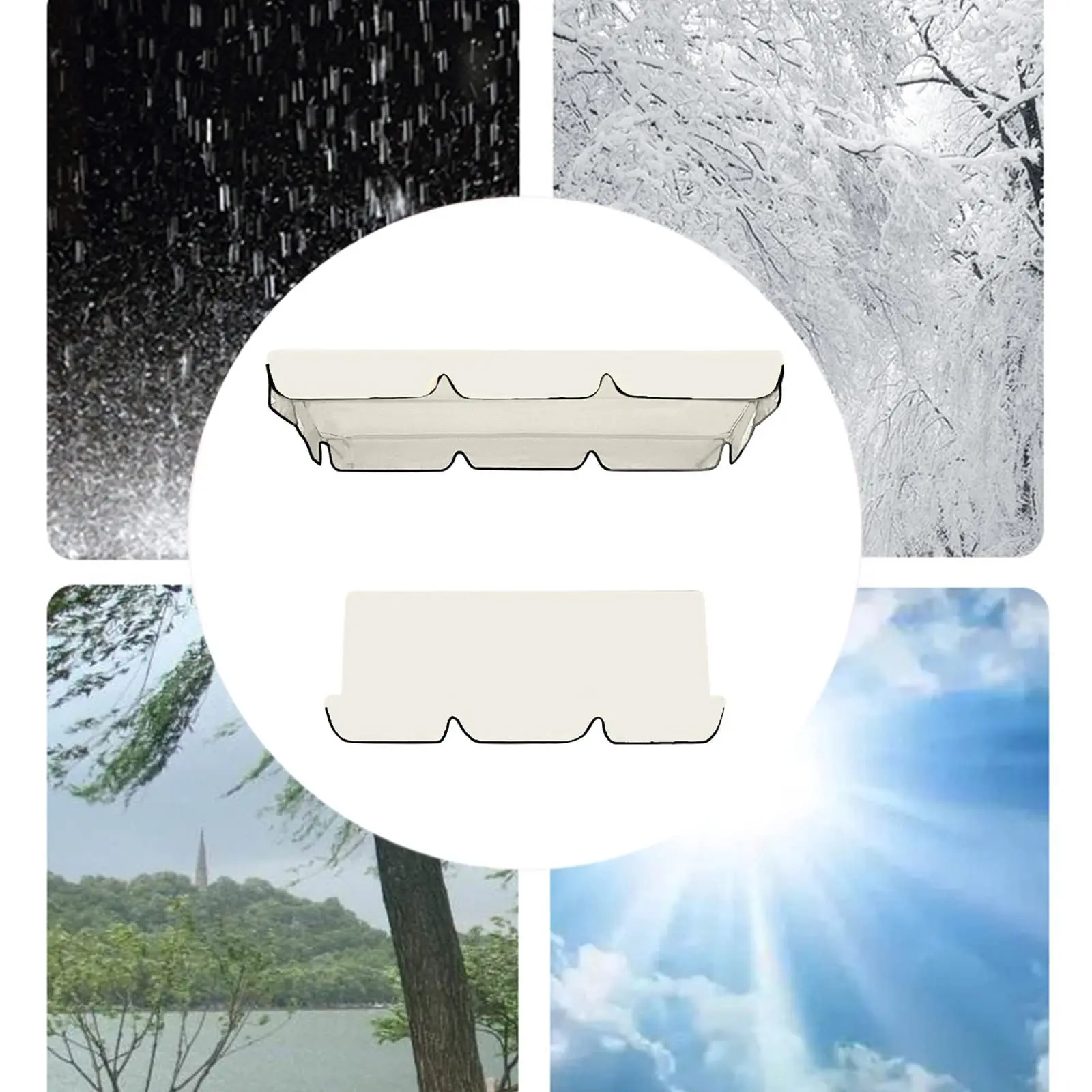 Outdoor Awnings 210d Waterproof Silver Coated Oxford Cloth Outdoor Wing Waterproof Canopy Set Courtyard Swing Ceiling Uv Resistant Porch Cover