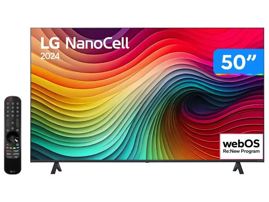 Smart TV 50" 4K LCD LED NanoCell LG 50NANO80TSA WebOS 24 Processador α5 ...