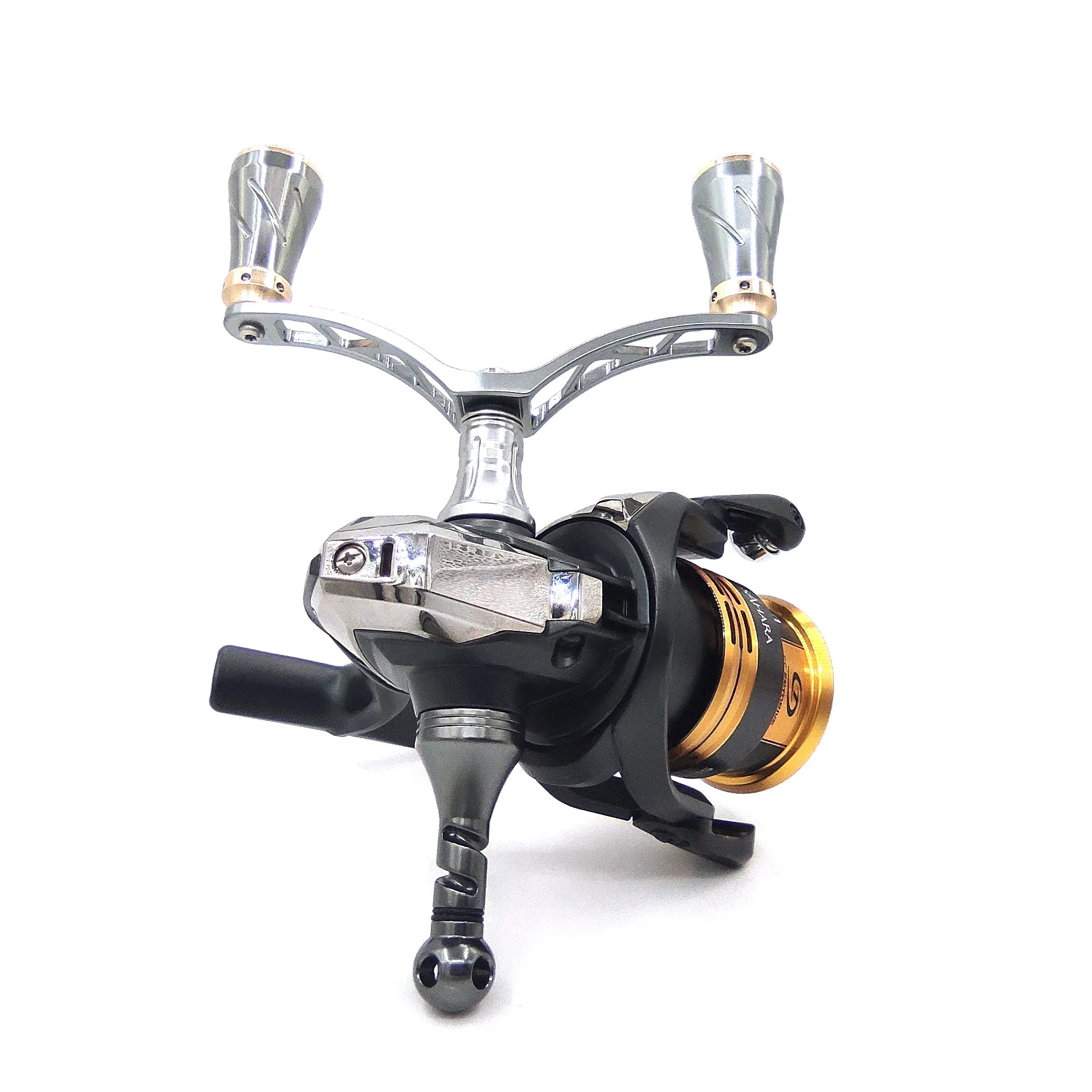 Lightweight Metal Dual-grip Handle for SHIMANO and DAIWA Spinning Fishing Reel Knobs with Bearings Fishing Reel Double Handles spinning fishing reels spinning fishing accessory fishing reels