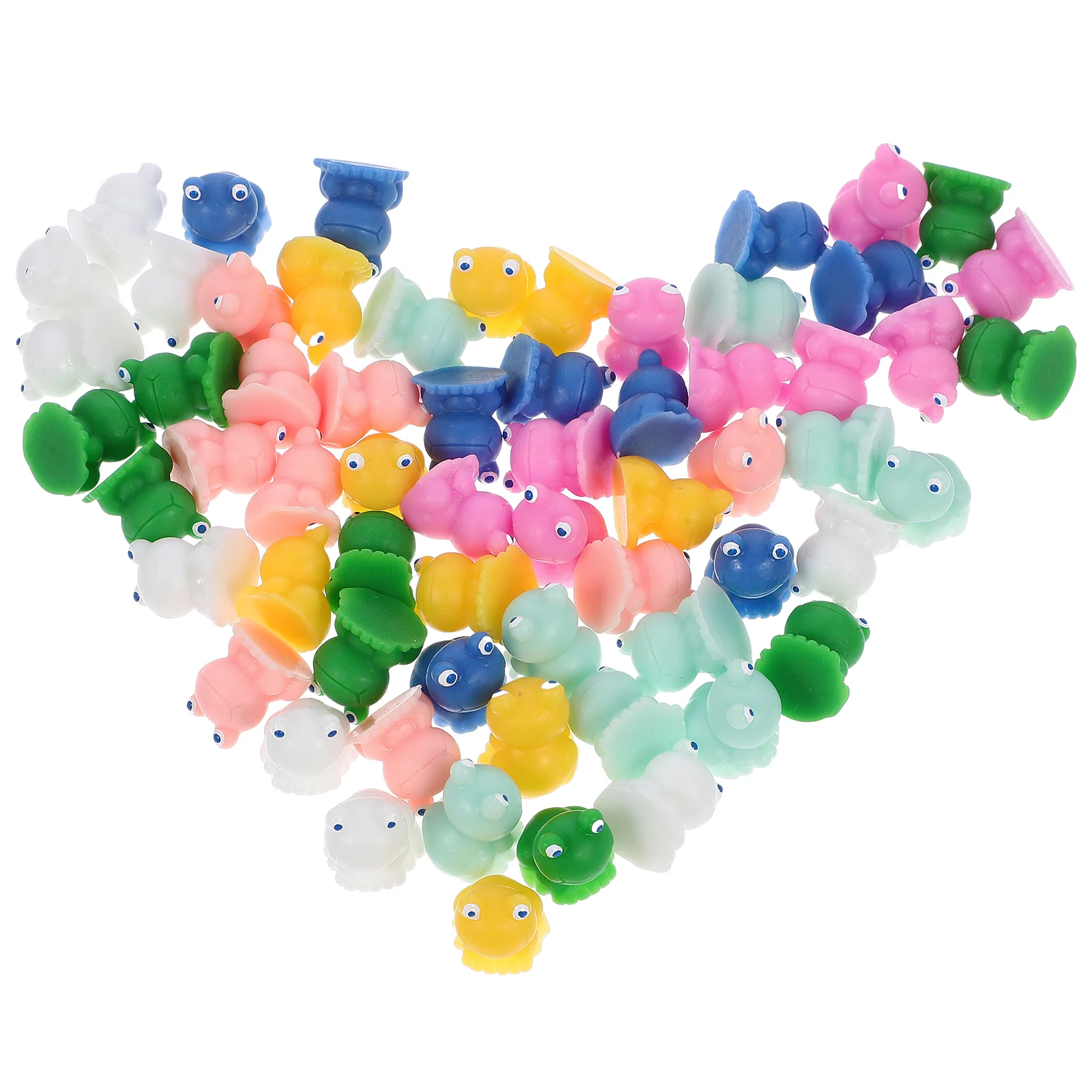 

70pcs Miniature Animal Figurines Cute Small Frogs Figurine Fish Tank Decors Mini Resin Craft Frogs
