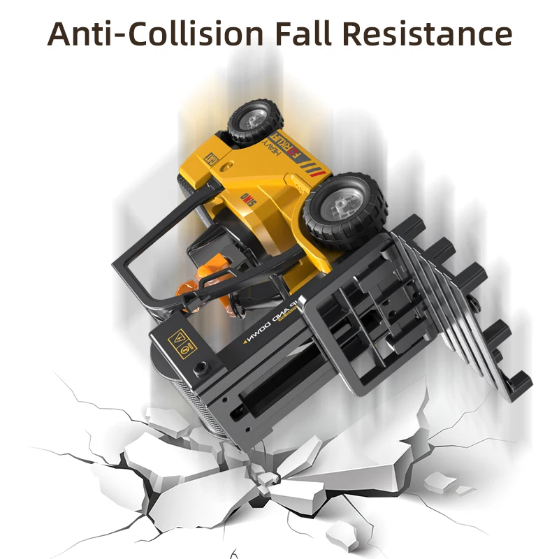 RC Cars 2.4Ghz Remote Control Forklift Truck Engineering Vehicles Cranes Liftable Spray Simulated Sound Children Gift
