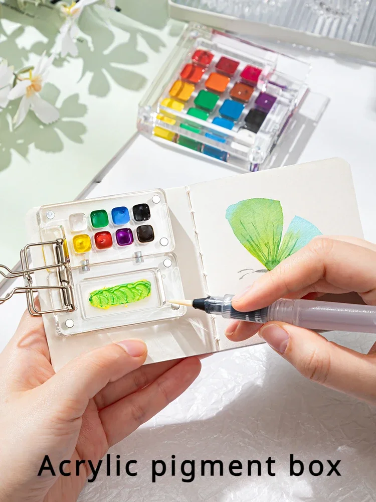 Mini Palette Aquarelle Portable Avec 24 Couleurs, Carnet De Croquis 58 Pages - Kit Voyage Artiste, étudiant - Dimensions Compactes, Magnétique