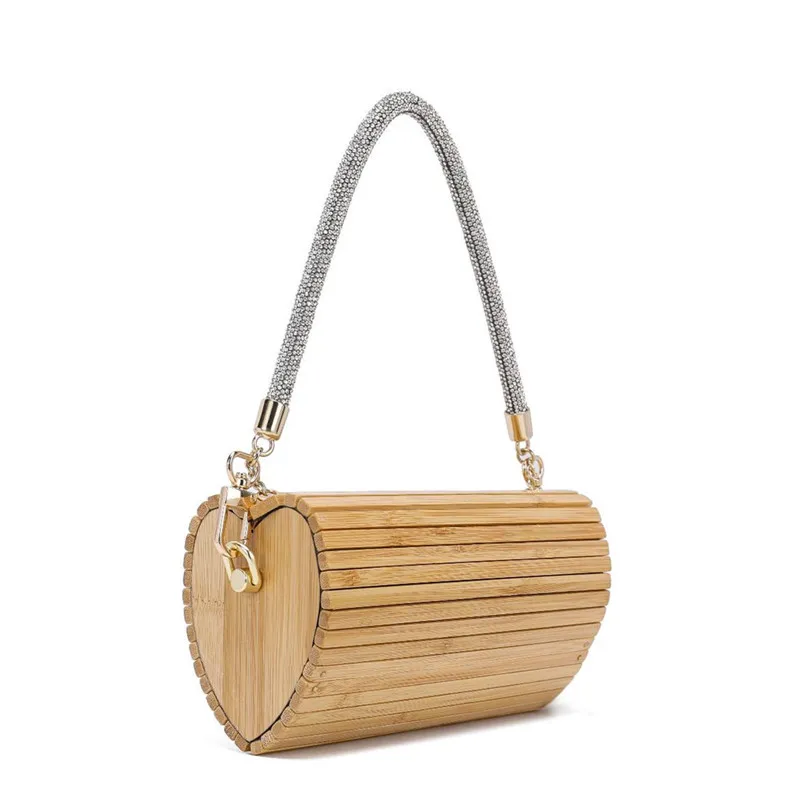 Женская тканая бамбуковая Сумка love, Диагональная Сумка из бамбука, Пляжная Праздничная сумка для ужина на лето