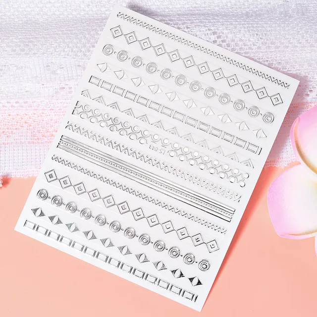 1 Pc Nail Strip Stickers Black/Gold/Rose Gold/Silver Metal Strip Tape Nail Art Adhesive DIY Foil Tips Nail Sticker Decals NK11 NKZ177-LS043-01