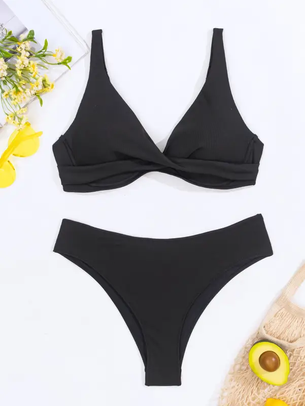 Sexy Bikini Set Women's Swimsuit 2025 Swimwear Woman Two-Piece Swimsuit Solid Bathing Suit Beach Swimming Suit Vacation Monokini - Image 7