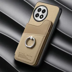 Luxury Leather Wallet Phone Case with RFID Card Cover - Oneplus ACE 6 (Khaki)