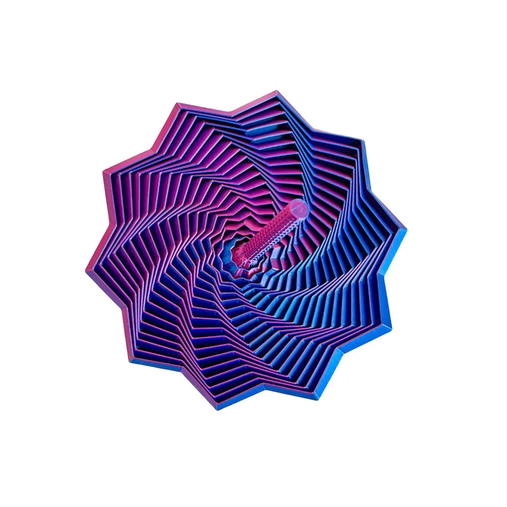 PLA Genişletilmiş Duyusal Fidget Yıldızı 3D Baskılı Saplı Fraktal Fidget Altıgen Stres Giderici Dönen Spiral
