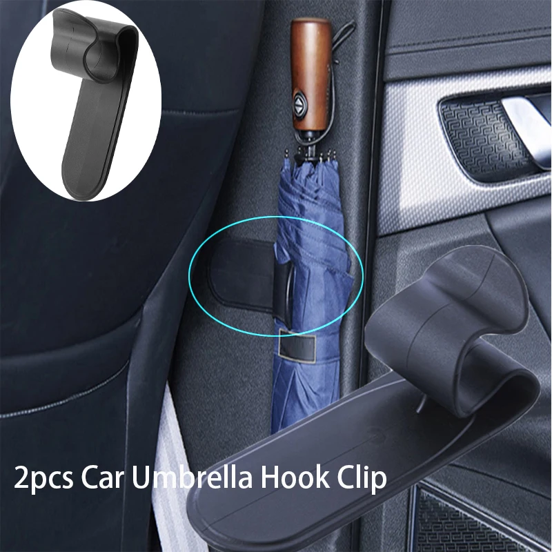 2pcs Car Umbrella Hook Clip Multifunction Hook for Tesla Model 3 Model S X Y Adhesive Hanging Storage Buckle Rack