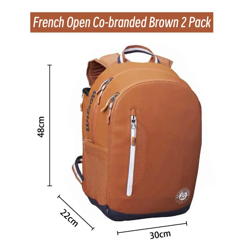 Wilson Tennis Bag Holds 2 Tennis Rackets Backpack French Open Shoulder Bag Court Racket Bag Men Women Padel Sports Backpack 2
