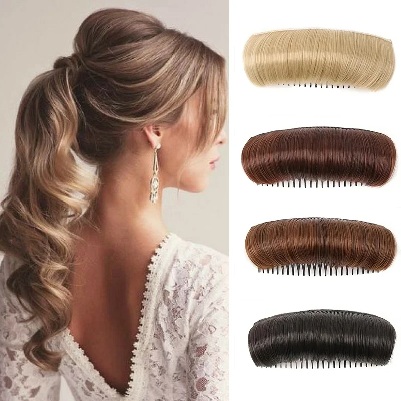 Synthetic Wig Cushion Stable Comfortable High Temperature Fiber Insert Comb Invisible Fluffy Hair Pad for Female