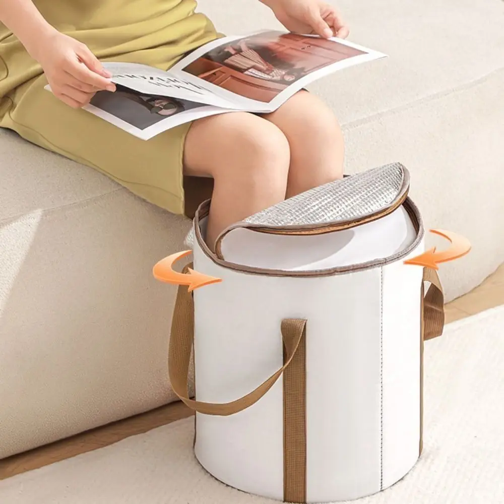 Thickened Foldable Foot Bath Basin Cartoon Portable Foot Soaking Bucket Insulation Large Capacity Washing Bag Home