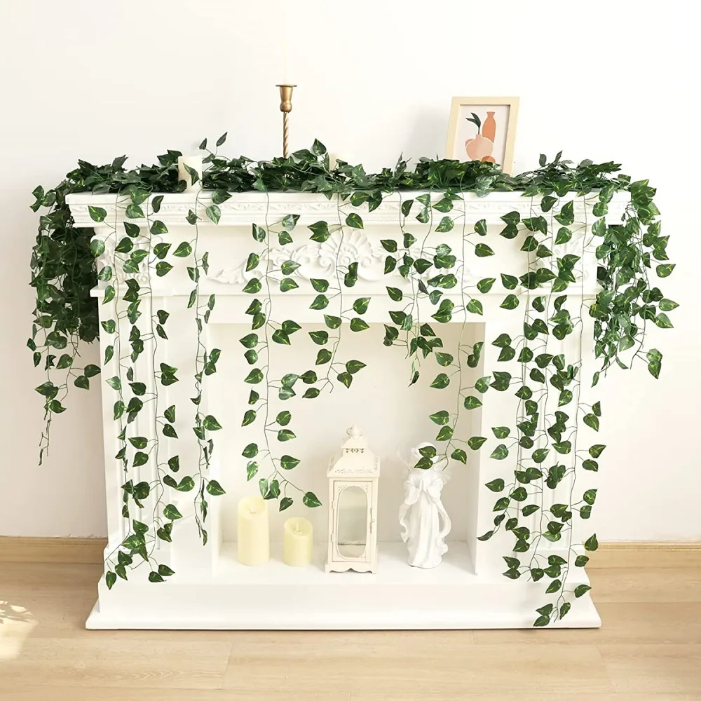 6pcs, Green Vines For Room Decor, Artificial Ivy Greenery Garland Fake  Leaves Hanging Plants Vine For Bedroom Aesthetic Wedding Party Garden  Greenery