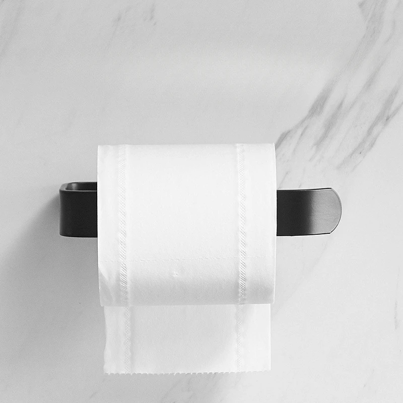 1pc Wall Mounted Toilet Paper Holder No Punching Tissue Towel Roll Bathroom Towel Rack Bathroom Accessories Material Plastic