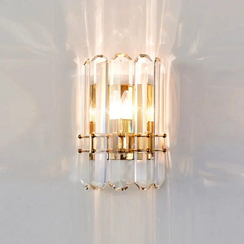 

Modern Luxury Crystal Wall Lamp Prism Glass LED Wall Lamp Living Room Wall Corridor Bedroom Lights for Room Home Decoration