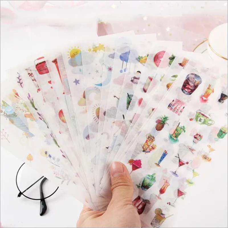 20packs/lot Wholesale Ink Watercolor Simple Creative Decoration DIY Sticker Diary Stationery Album Sticker Flakes Scrapbooking