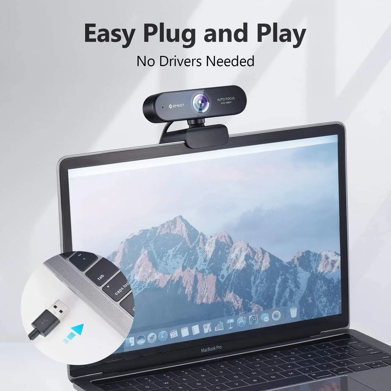 PC Webcam PC Web Camera Computer Camera 1080P EMEET Nova AutoFocus Webcam 2 Microphones For Zoom Skype Meeting Online Classes