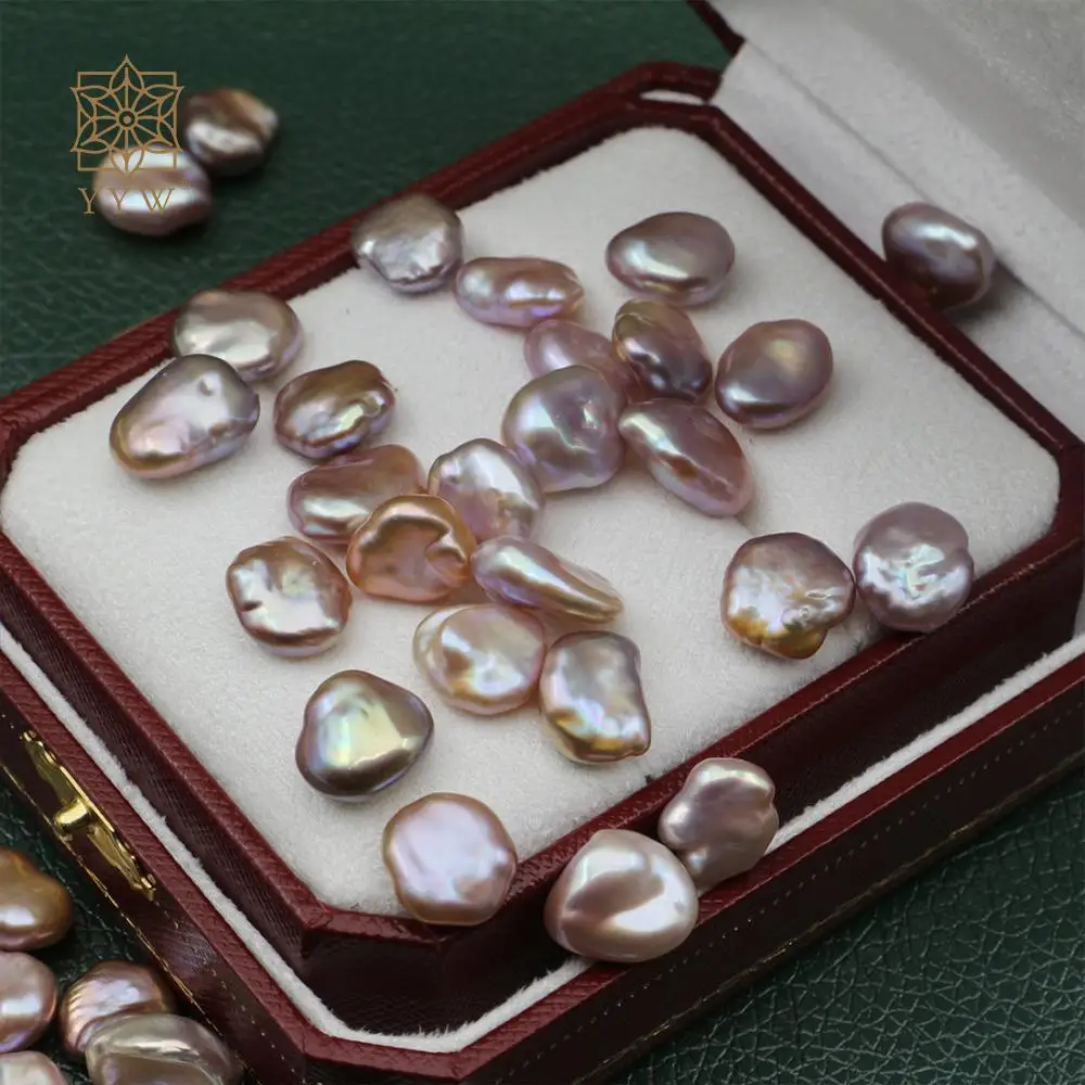 1pc No Hole Purple 10-11mm Cultured Baroque Freshwater Pearl Beads