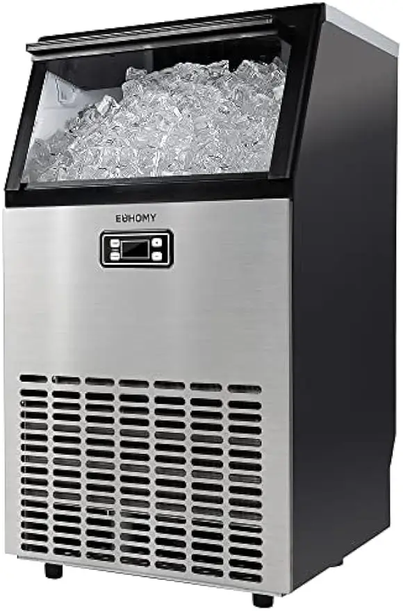 

EUHOMY Commercial Ice Maker Machine, 99lbs/24H Stainless Steel Under Counter ice Machine with 33lbs Ice Storage Capacity