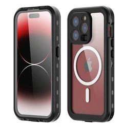 Ultimate IP68 Waterproof Case with MagSafe Support - Dustproof, Shockproof, and 360° Protection - iPhone 15 Pro (Black)