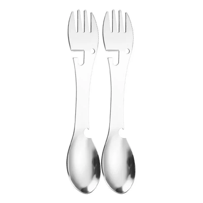 Posate Campeggio Posate 5 In 1 Per Campeggio - Cucchiaio Forchetta Multiuso In Acciaio Inox Per Outdoor Fornelli A Gas Cucina