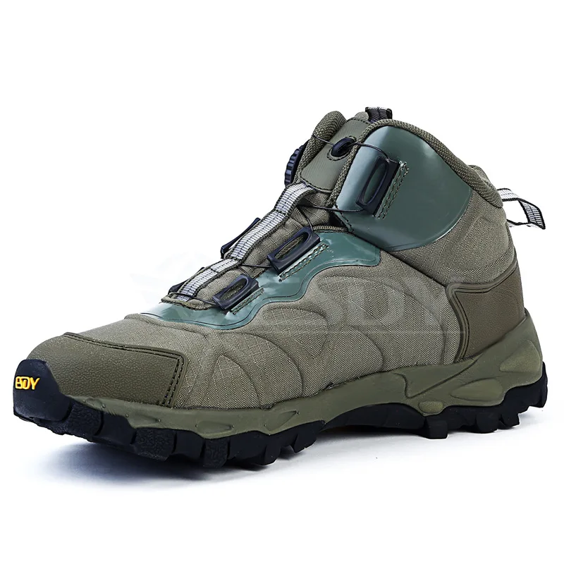 Men Winter Tactical Ankle Boots Fashion Black Lace Up Desert Combat Boots Mens Flat Work Casual Shoes