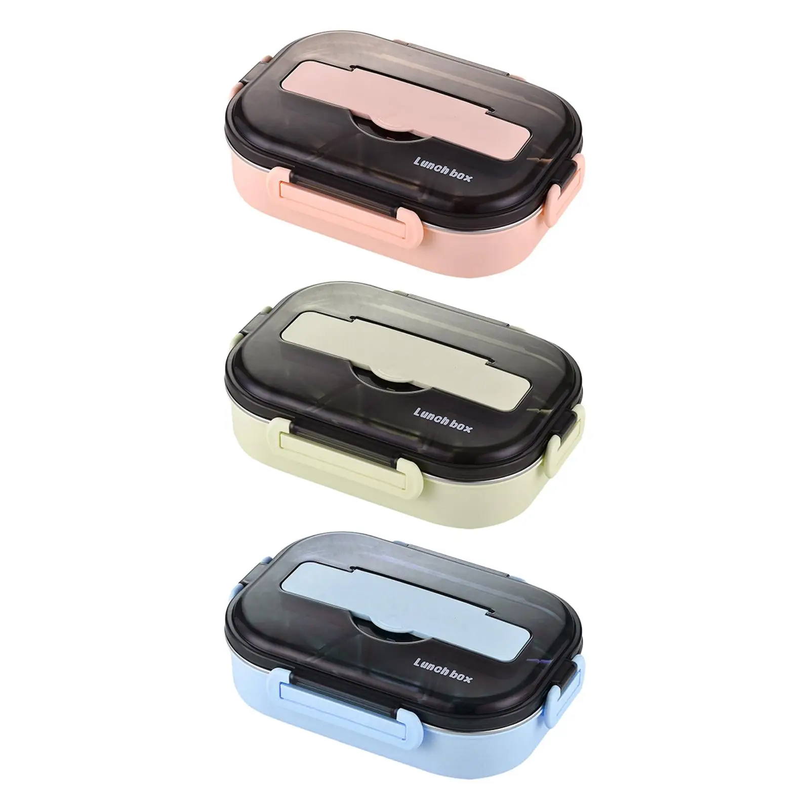 

Bento Lunch Box Smooth Edge Stainless Steel Liner Reusable Fruit Organizer Food Container for Home Kids Office Camping Kitchen