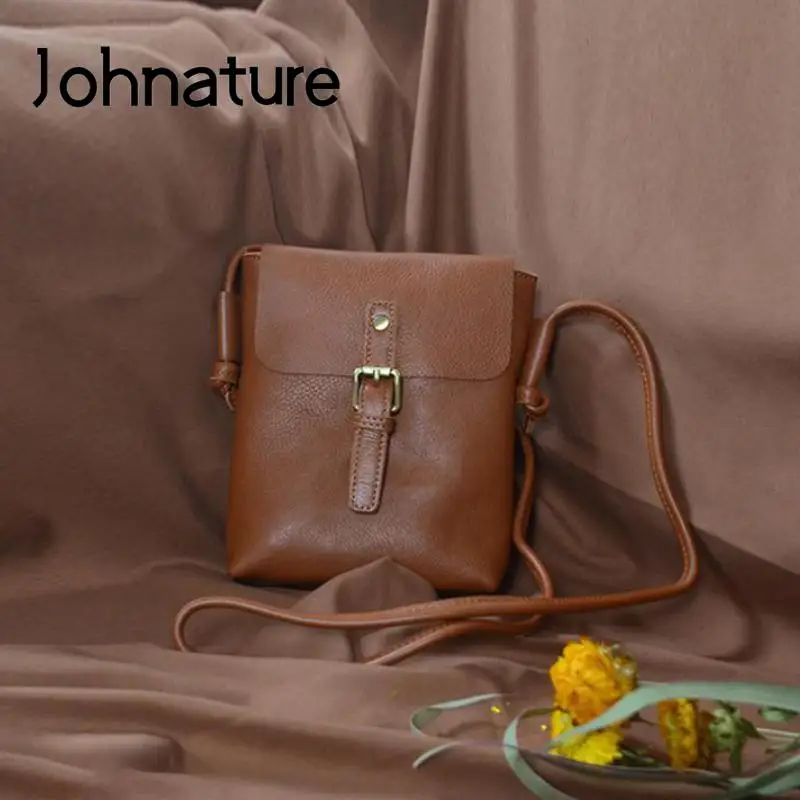 Johnature Versatile Summer Mini Bag 2022 New Genuine Leather Leisure