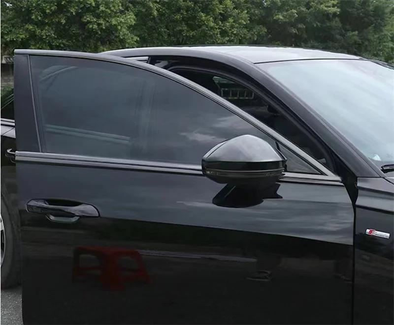 For Audi A6 S6 Sline C8 2019 2020 2021 2022 Black Knight  Full Window Sill Door Frame Center Pillars Molding Trims Cover