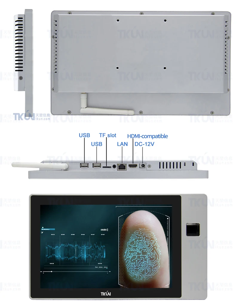 TKUN 10.1/11.6 Inch Finger Vein Fingerprint Recognition Android Tablet Computer - Wall-mounted All-in-one Installation Description Image.This Product Can Be Found With The Tag Names Barebone Mini PC, Computer Office, Finger vein fingerprint recognition