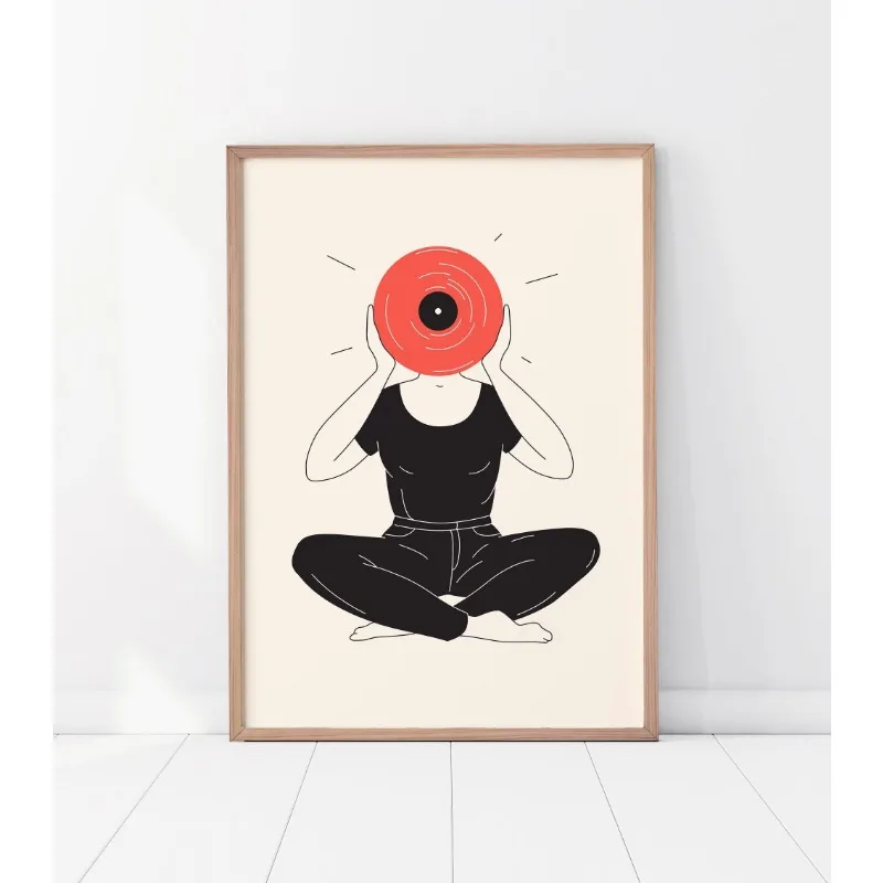 Vintage Vinyl Record Canvas Art - Minimalist Turntable Wall Decor