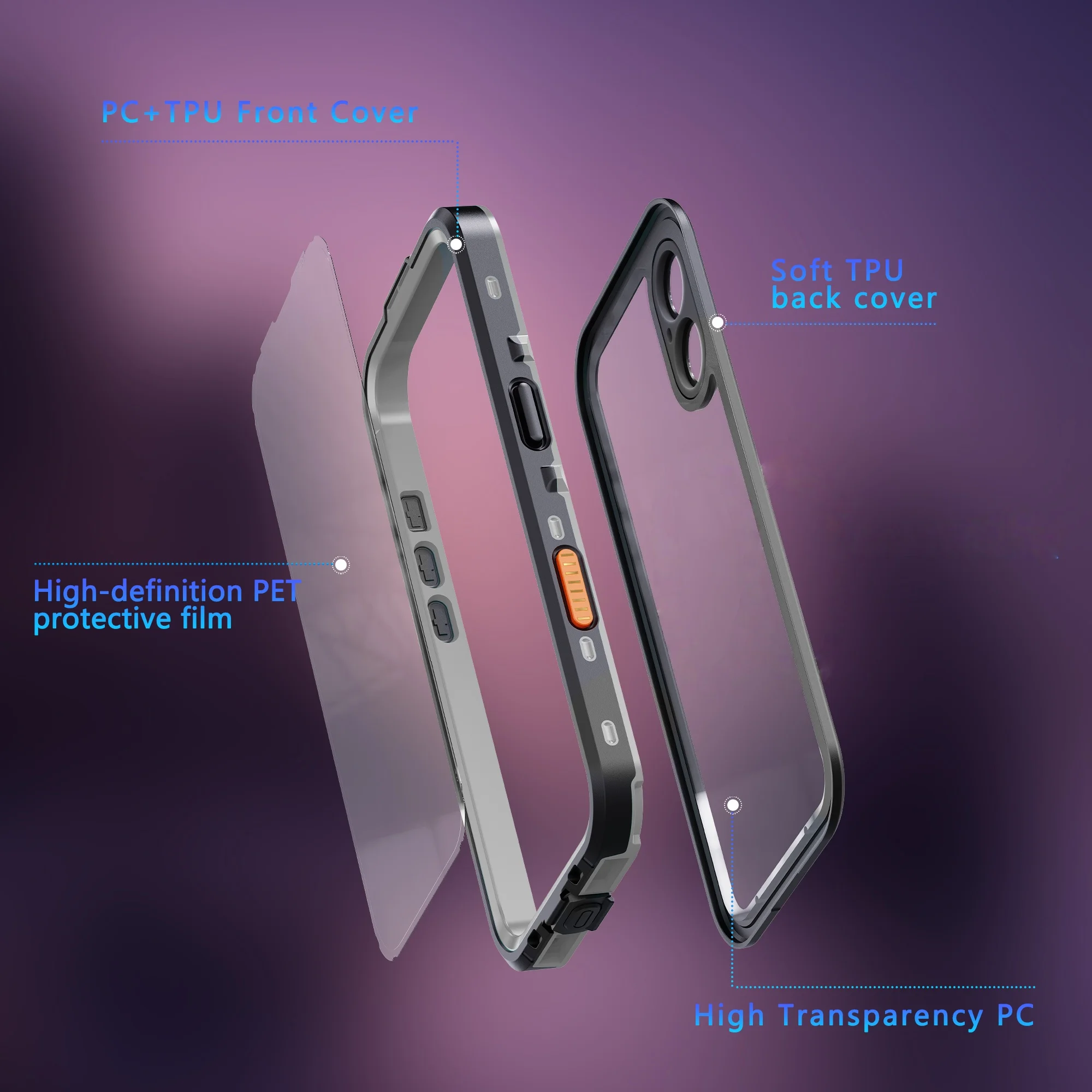 Ultimate Waterproof Phone Case with Floating Ring – Minimalist Design, IP68 Protection