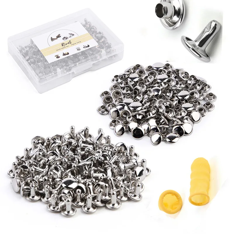 

IMZAY 100 Pairs Metal Studs Round Rivet Double Cap Rivets For Bag Belt Garments Hat Shoes Repairs Leathercraft Accessories