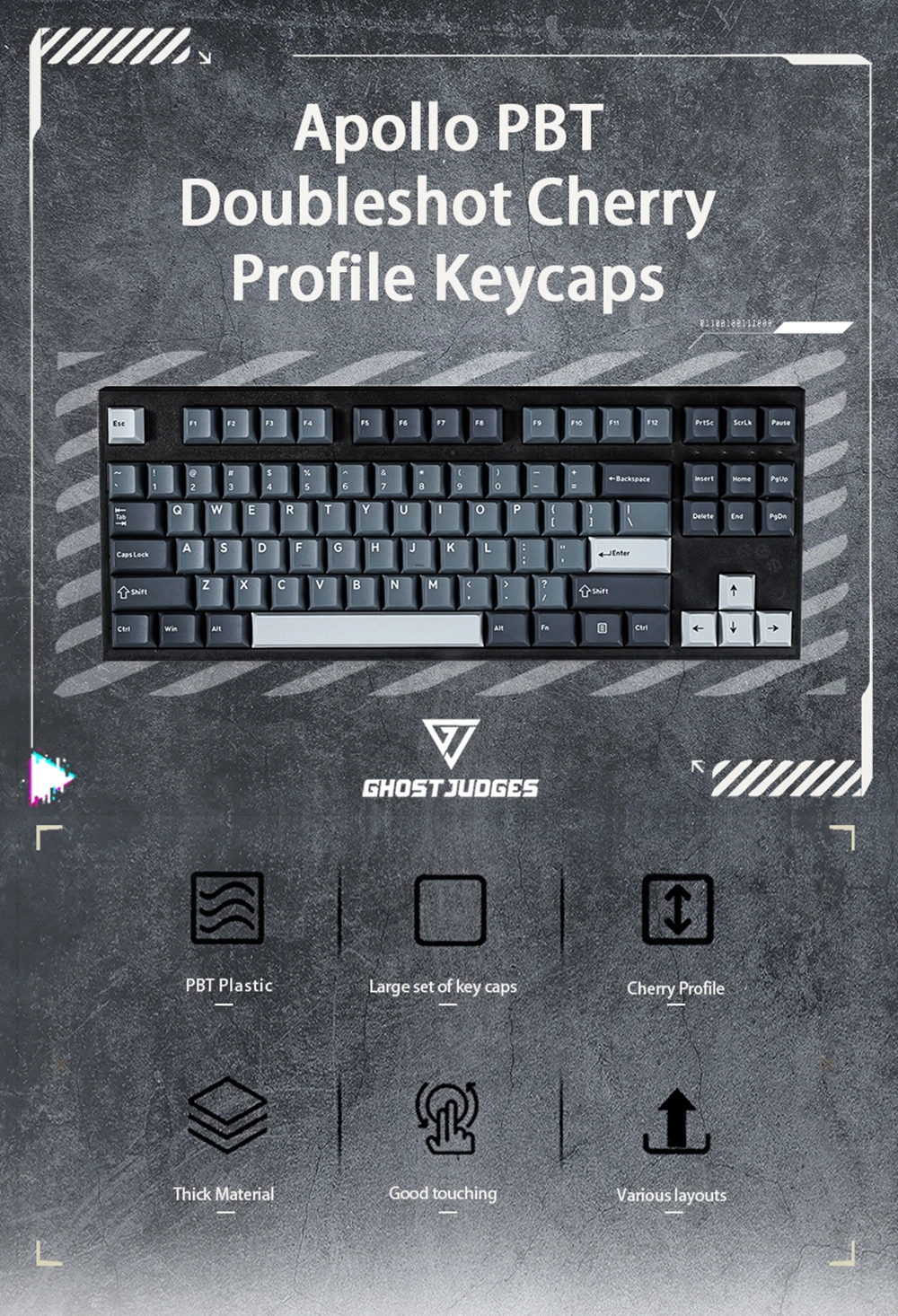 fantasma juízes gj apollo colorway cereja pbt teclado duplo para mx stem
