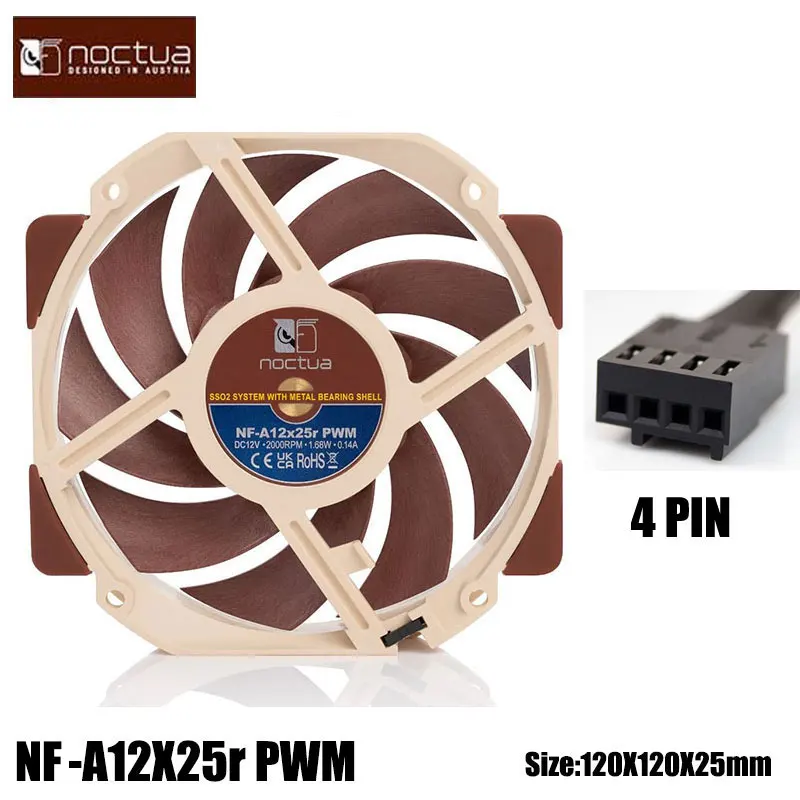 Noctua NF-A12x25 PWM 120mmファン 3個セット Amazon.com: Noctua Bundle: 3X NF-A12x25 PWM + 2X NA-SFMA1