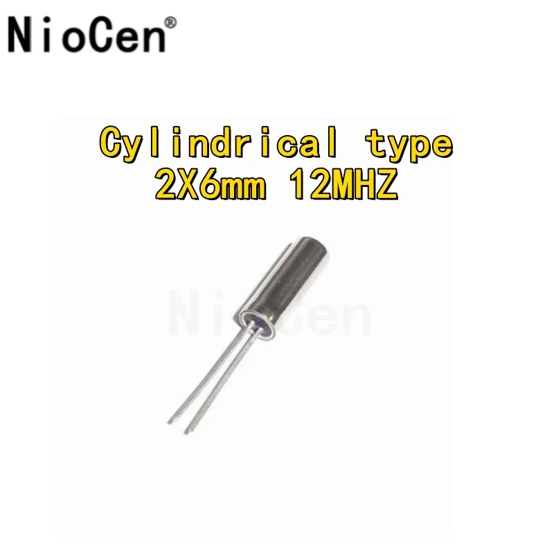 (10개) 원통형 2 * 6mm 12M 12MHz 석영 크리스탈 패시브 크리스탈 발진기..