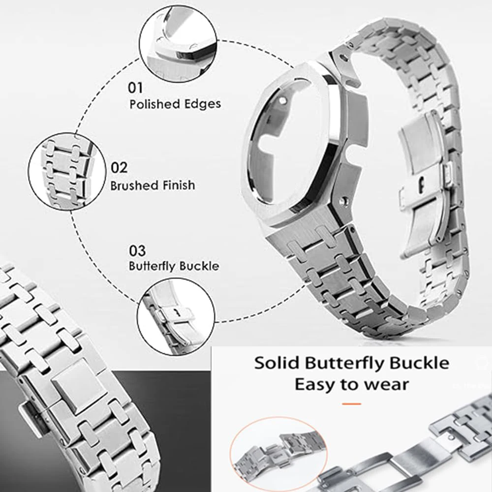 GA-2100 2110用 ステンレス カスタム MOD バンドケースセット 楽天市場】最新版 G-shock GA-2100 2110用 ステンレス カスタム