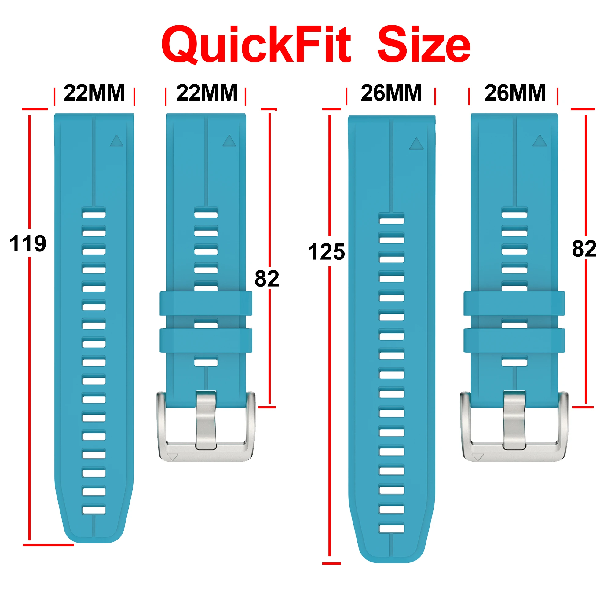 Premium QuickFit Silicone Watch Band - Durable Wrist Replacement Strap